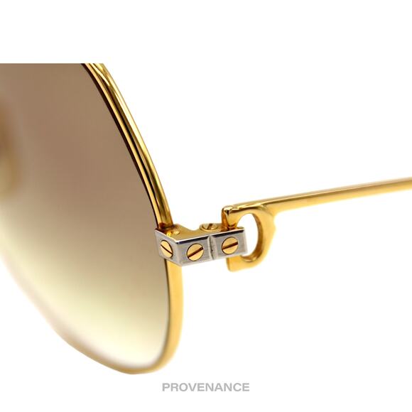 🔴 Cartier Vendome Santos Vintage Sunglasses - Gold Brown - Picture 8 of 13